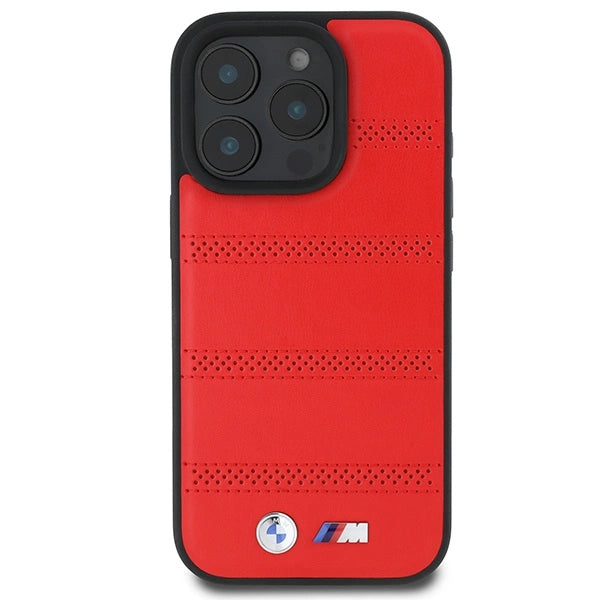 BMW M Perforated And Stitched Line MagSafe case for iPhone 16 Pro - red_2