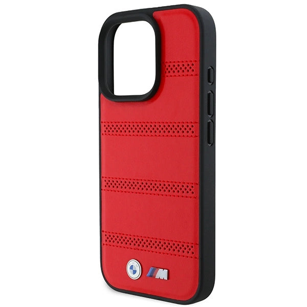 BMW M Perforated And Stitched Line MagSafe case for iPhone 16 Pro - red_5
