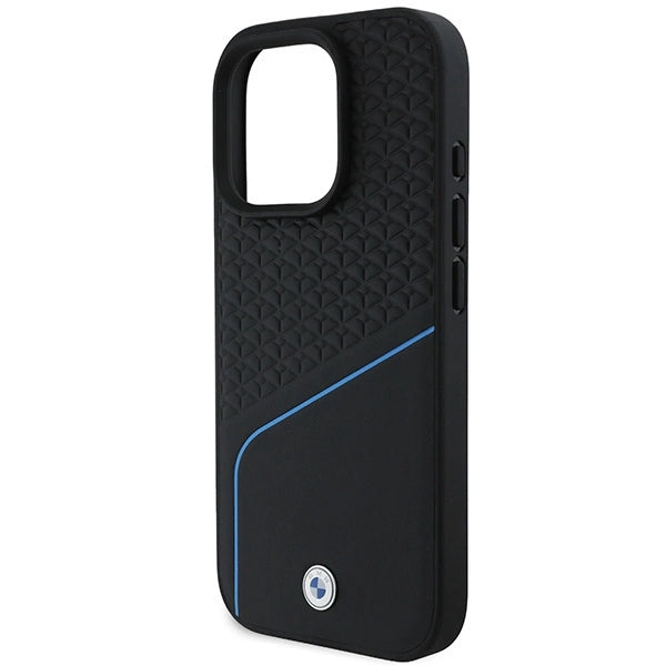 BMW Signature Leather Textured & Line MagSafe iPhone 16 Pro Case - Black_5