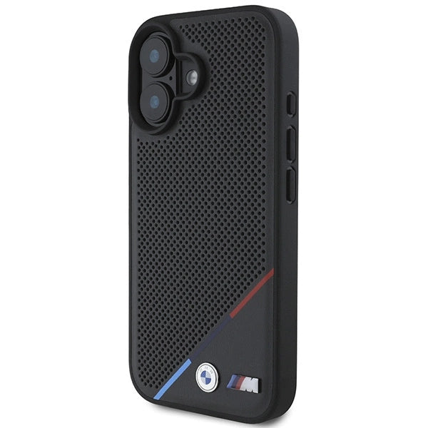 BMW M Perforated Tricolor Line MagSafe Case for iPhone 16 Plus - Black_1
