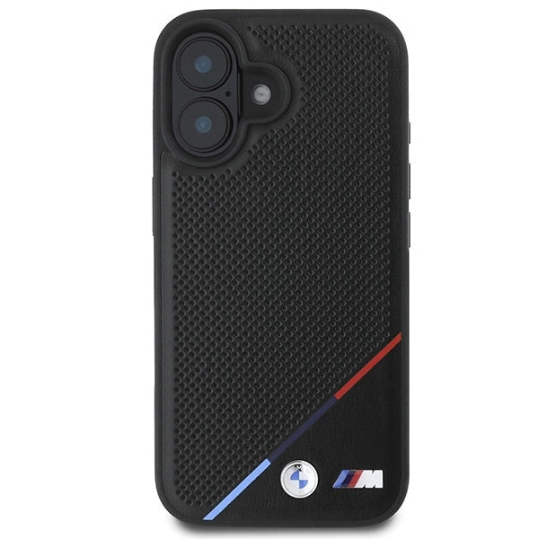 BMW M Perforated Tricolor Line MagSafe Case for iPhone 16 Plus - Black_2