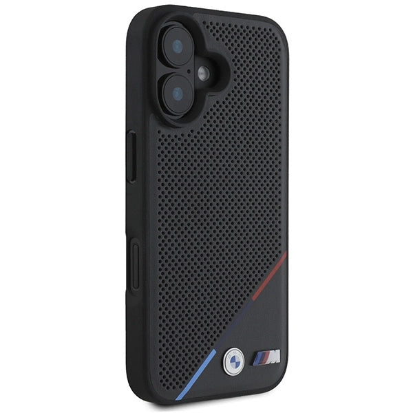 BMW M Perforated Tricolor Line MagSafe Case for iPhone 16 Plus - Black_3