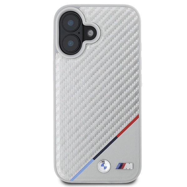 BMW M Carbon Tricolor Line MagSafe iPhone 16 Case - Gray_2