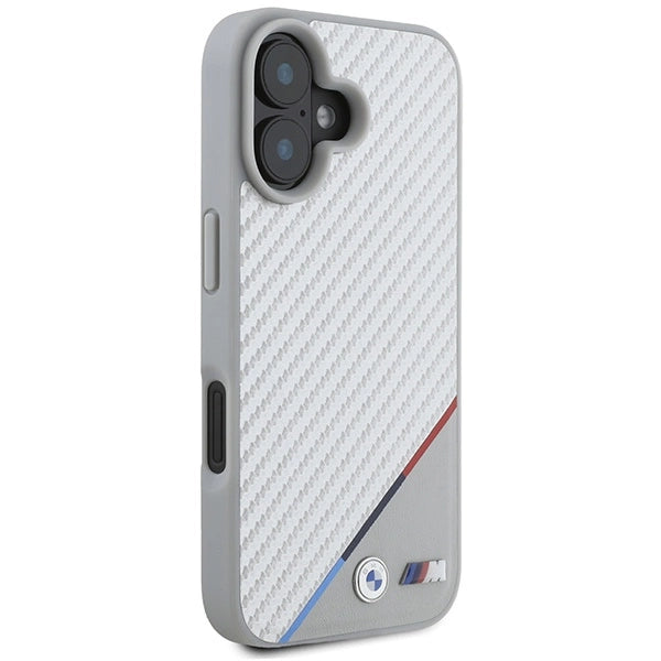 BMW M Carbon Tricolor Line MagSafe iPhone 16 Case - Gray_3