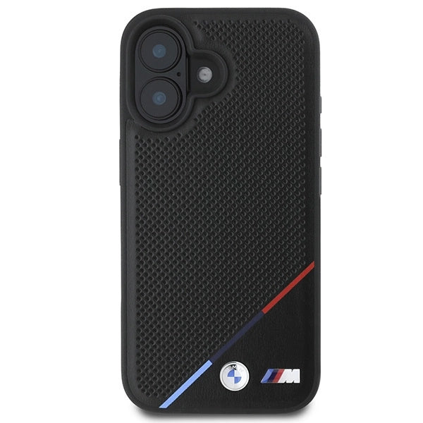 BMW M Perforated Tricolor Line MagSafe iPhone 16 Case - Black_2
