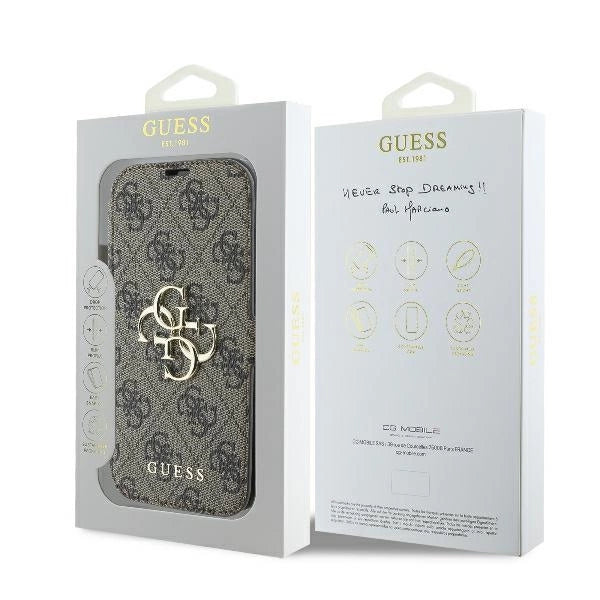 Guess 4G Metal Logo iPhone 16 Pro Max Case - Brown_3