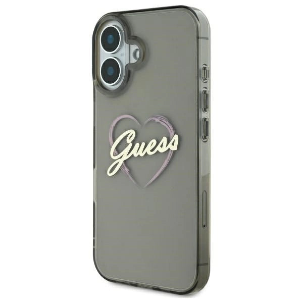 Guess IML Heart Case for iPhone 16 Plus - Black_1