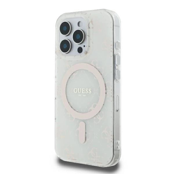 Guess IML 4G Background MagSafe iPhone 16 Pro Case - White_1