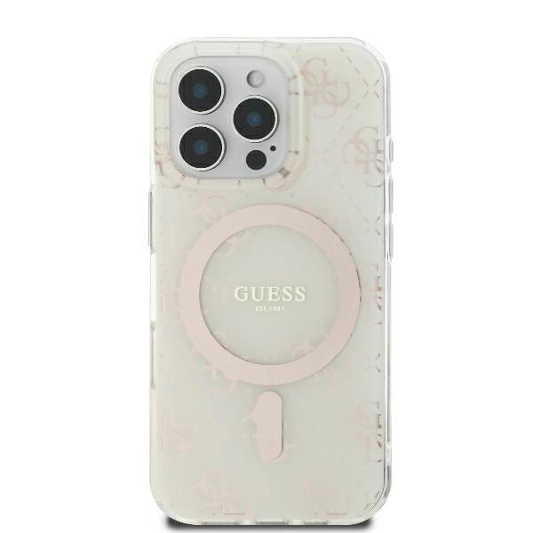 Guess IML 4G Background MagSafe iPhone 16 Pro Case - White_2