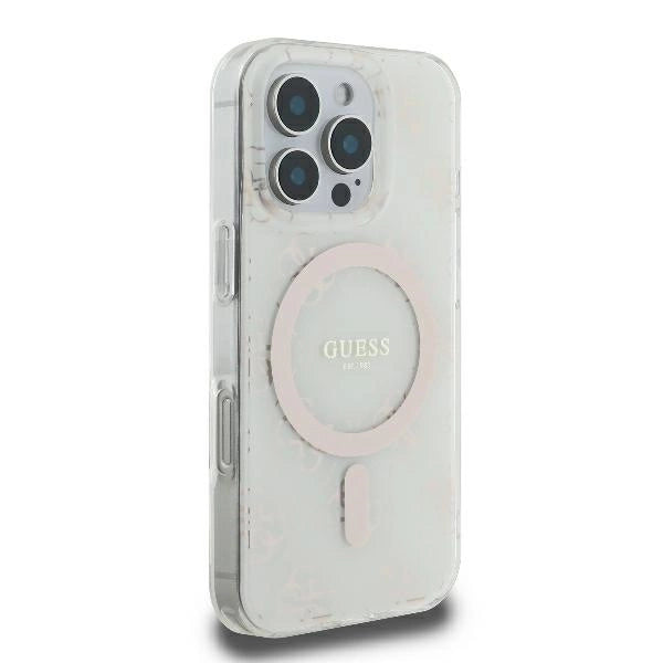 Guess IML 4G Background MagSafe iPhone 16 Pro Case - White_3