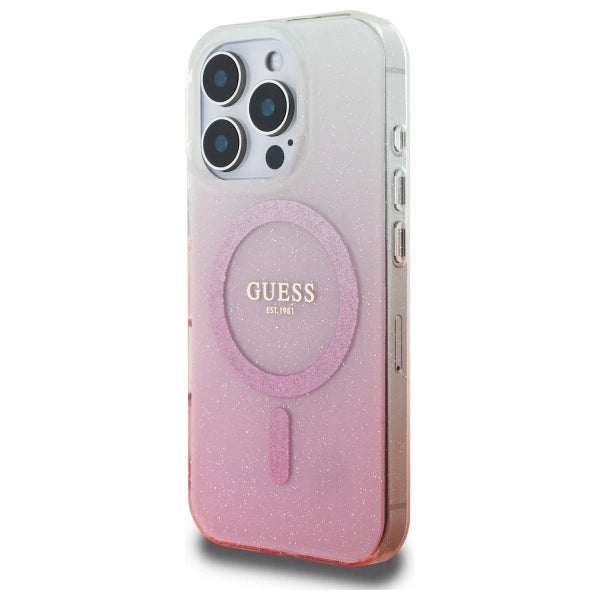 Guess IML Glitter Gradient MagSafe Case for iPhone 16 Pro - Pink_1