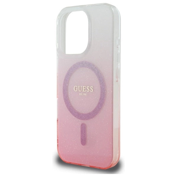 Guess IML Glitter Gradient MagSafe Case for iPhone 16 Pro - Pink_5