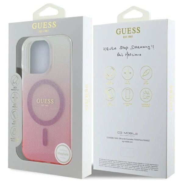 Guess IML Glitter Gradient MagSafe Case for iPhone 16 Pro - Pink_7
