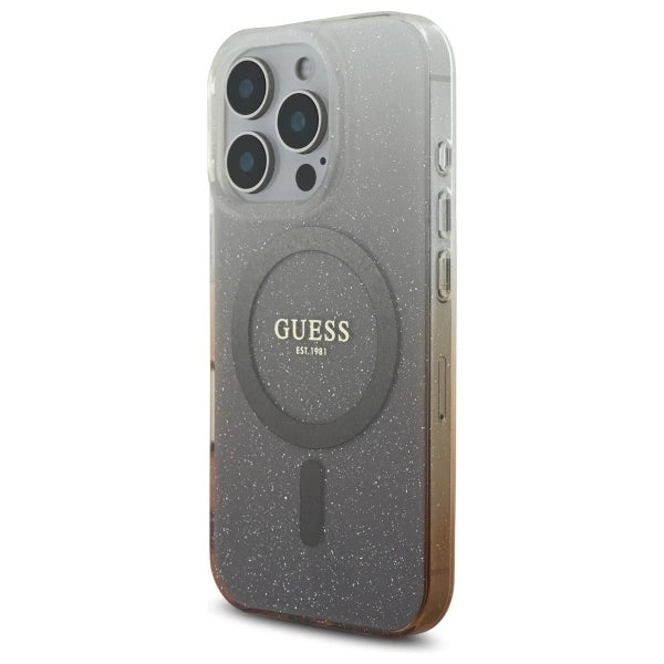 Guess IML Glitter Gradient MagSafe iPhone 16 Pro Case - Brown_1