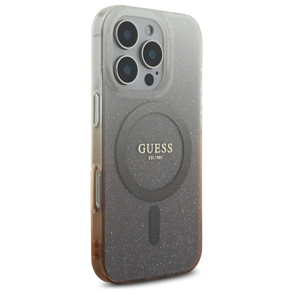 Guess IML Glitter Gradient MagSafe iPhone 16 Pro Case - Brown_3
