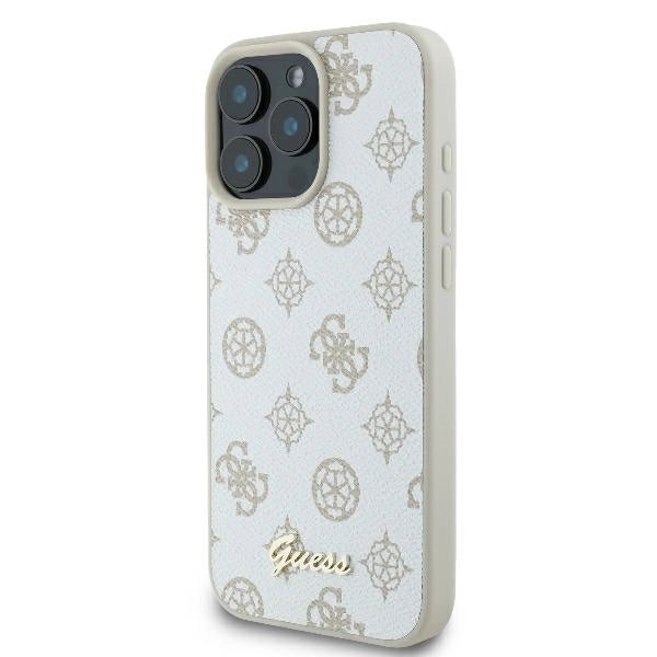 Guess Peony Script Logo MagSafe iPhone 16 Pro Case - White_1