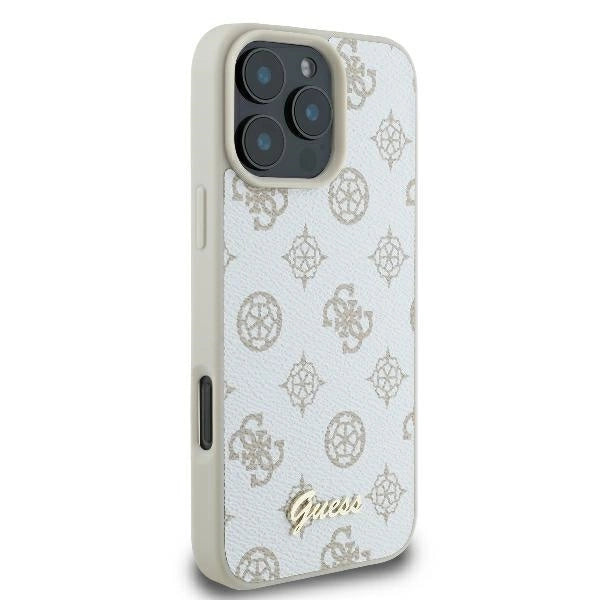 Guess Peony Script Logo MagSafe iPhone 16 Pro Case - White_3