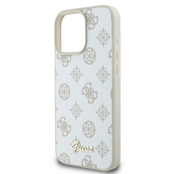 Guess Peony Script Logo MagSafe iPhone 16 Pro Case - White_5
