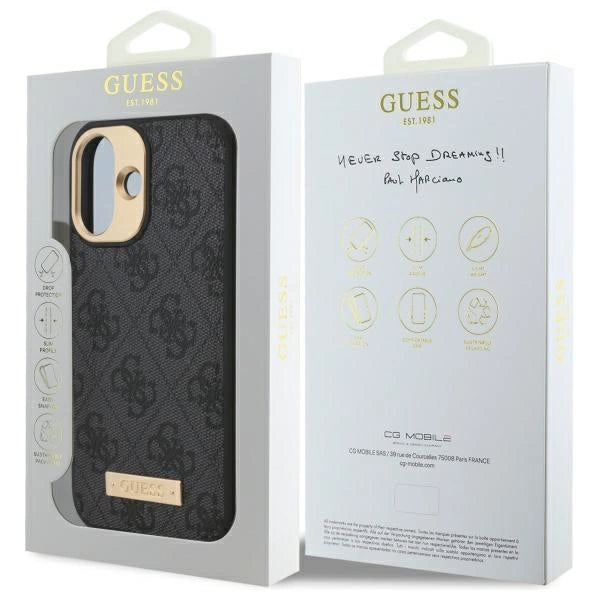Guess 4G Logo Plate MagSafe Case for iPhone 16 Plus - Black_7