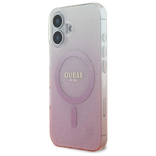 Guess IML Glitter Gradient MagSafe iPhone 16 Case - Pink_1