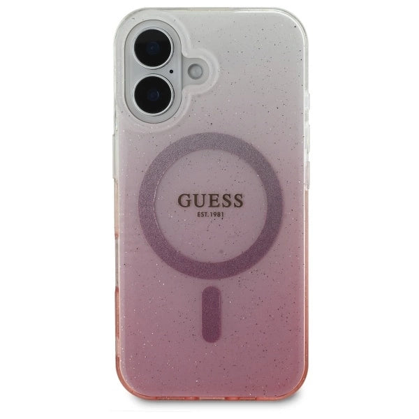 Guess IML Glitter Gradient MagSafe iPhone 16 Case - Pink_2