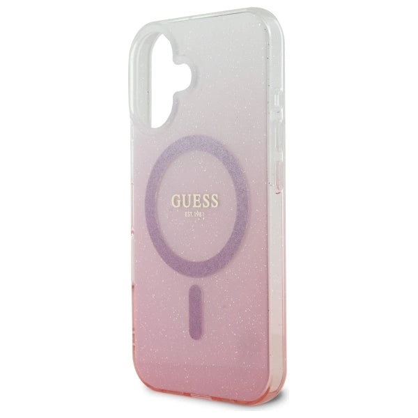 Guess IML Glitter Gradient MagSafe iPhone 16 Case - Pink_5