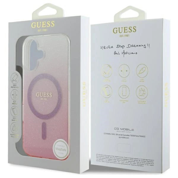 Guess IML Glitter Gradient MagSafe iPhone 16 Case - Pink_7