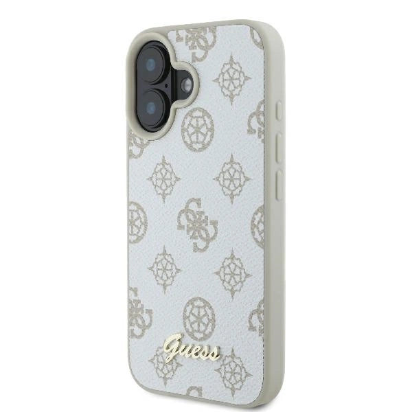 Guess Peony Script Logo MagSafe iPhone 16 Case - White_1