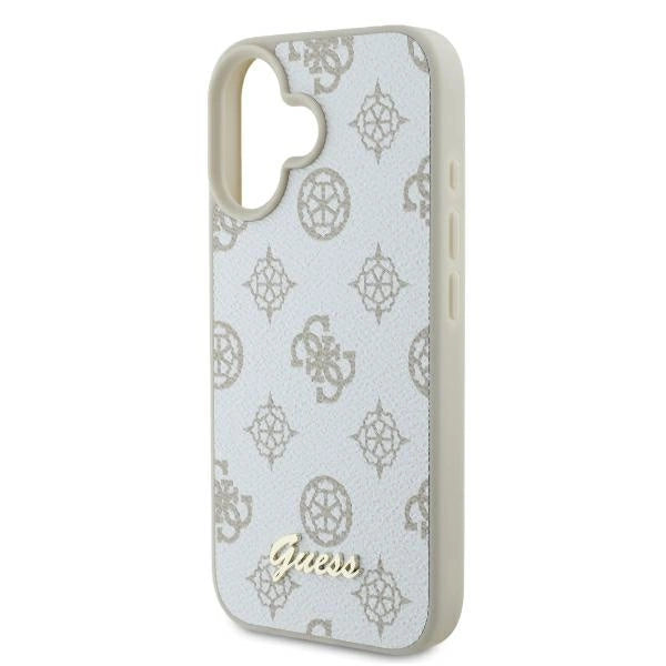 Guess Peony Script Logo MagSafe iPhone 16 Case - White_5