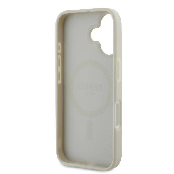 Guess Peony Script Logo MagSafe iPhone 16 Case - White_6
