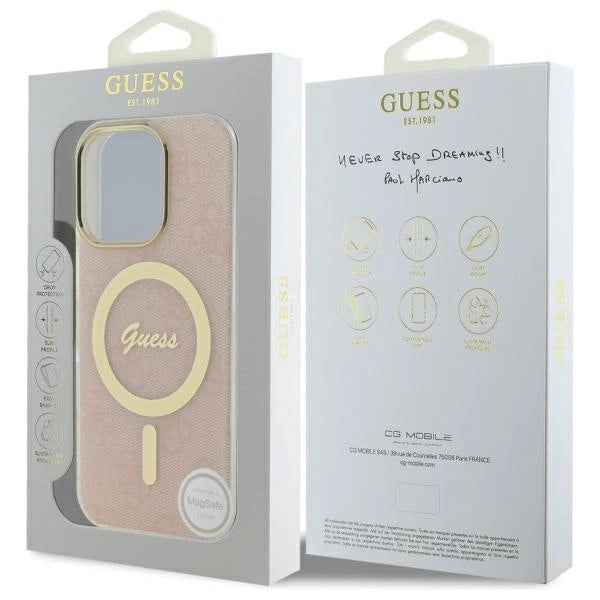 Guess IML 4G MagSafe Case for iPhone 16 Pro Max - Pink_7