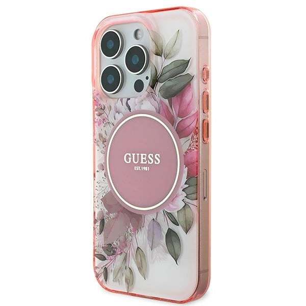 Guess IML Flower & Tonal Circle MagSafe iPhone 16 Pro Max Case - Pink_1