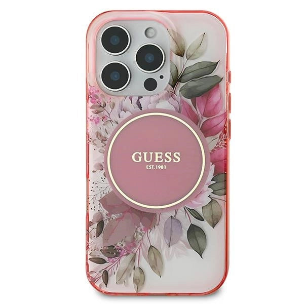 Guess IML Flower & Tonal Circle MagSafe iPhone 16 Pro Max Case - Pink_2