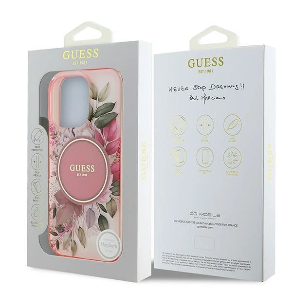 Guess IML Flower & Tonal Circle MagSafe iPhone 16 Pro Max Case - Pink_7