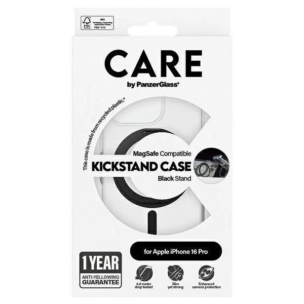 CARE by PanzerGlass Feature Kickstand Case iPhone 16 Pro 6.3" black/black MagSafe 1322_4