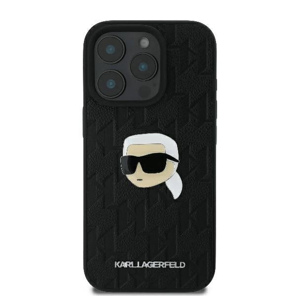Karl Lagerfeld Monogram Karl Head Pin Case for iPhone 16 Pro 6.3" Black_2