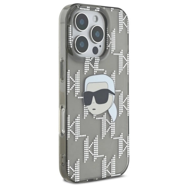 Karl Lagerfeld IML Karl Head Electroplated Case for iPhone 16 Pro Max - Black_3