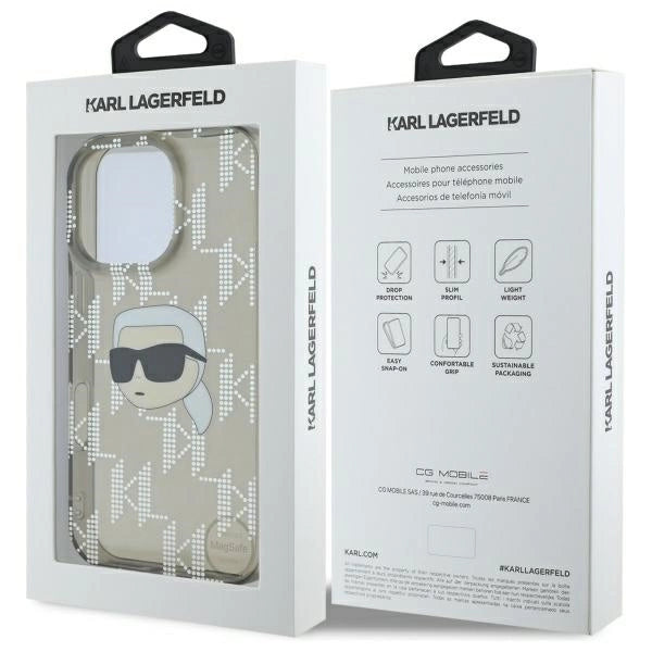 Karl Lagerfeld IML Karl Head Electroplated Case for iPhone 16 Pro Max - Black_7