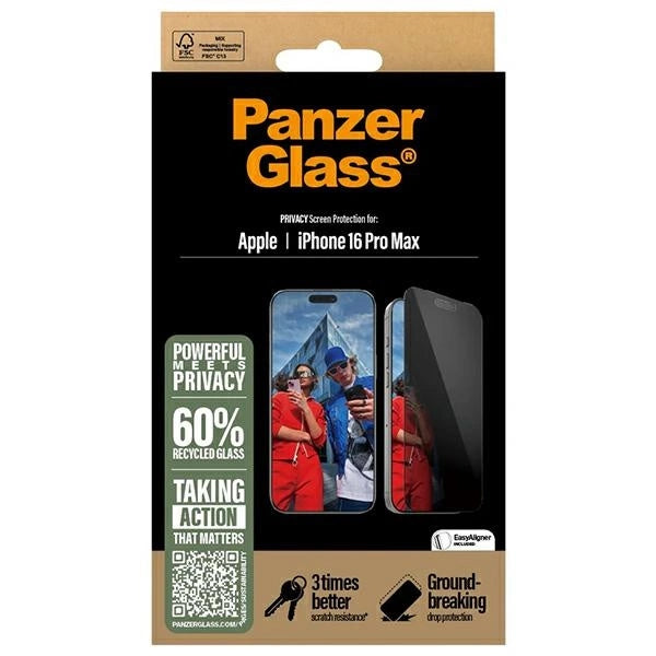 PanzerGlass Privacy Screen Protector iPhone 16 Pro Max 6.9" Ultra-Wide Fit P2864_3