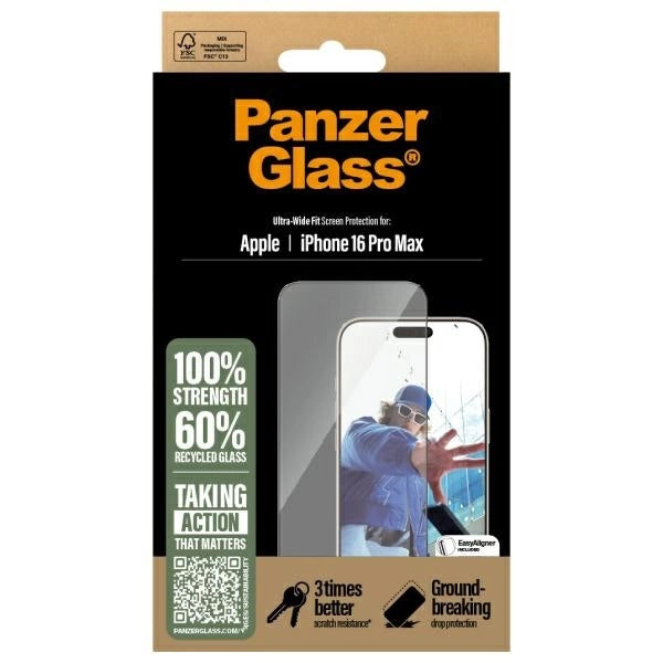PanzerGlass Screen Protector iPhone 16 Pro Max 6.9" Ultra-Wide Fit 2864_3