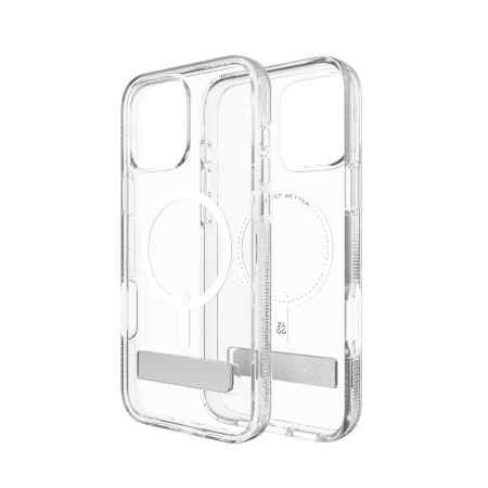 ZAGG Crystal Palace Snap Kickstand MagSafe Case with Stand for iPhone 16 Pro Max - Clear_2