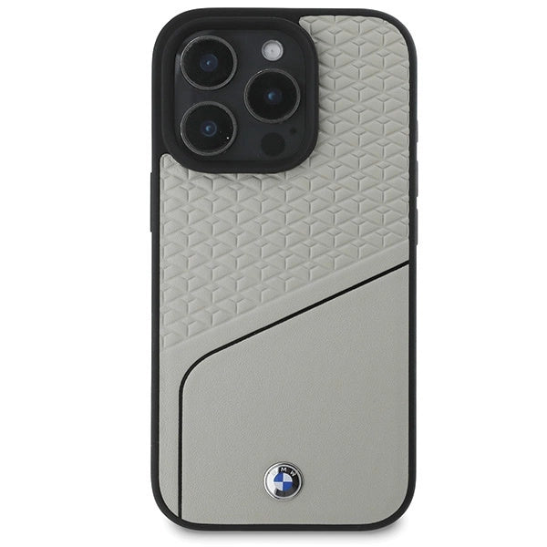 BMW Sign Leather Textured and Line MagSafe iPhone 16 Pro Case - Gray_2