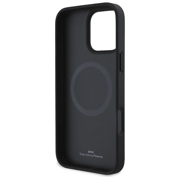 BMW Sign Leather Textured and Line MagSafe iPhone 16 Pro Case - Gray_5