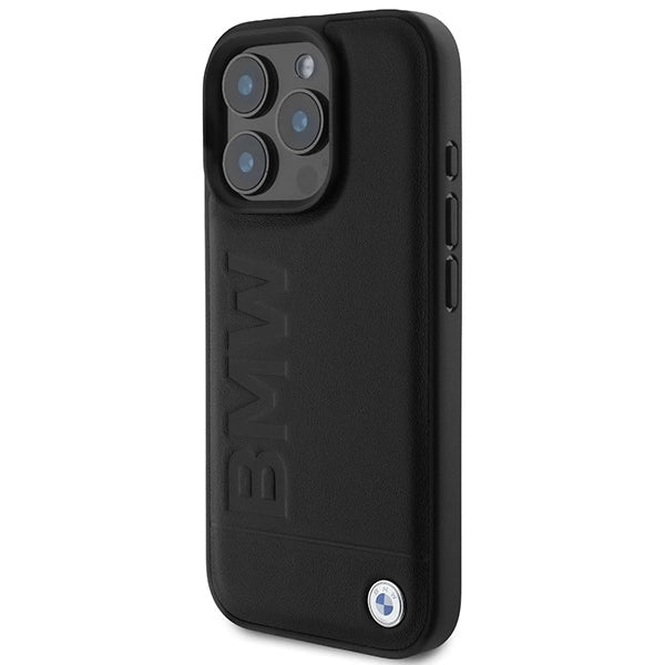 BMW Leather Hot Stamp MagSafe iPhone 16 Pro Max Case - Black_1