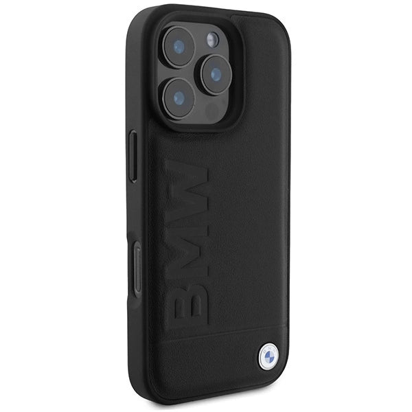 BMW Leather Hot Stamp MagSafe iPhone 16 Pro Max Case - Black_3
