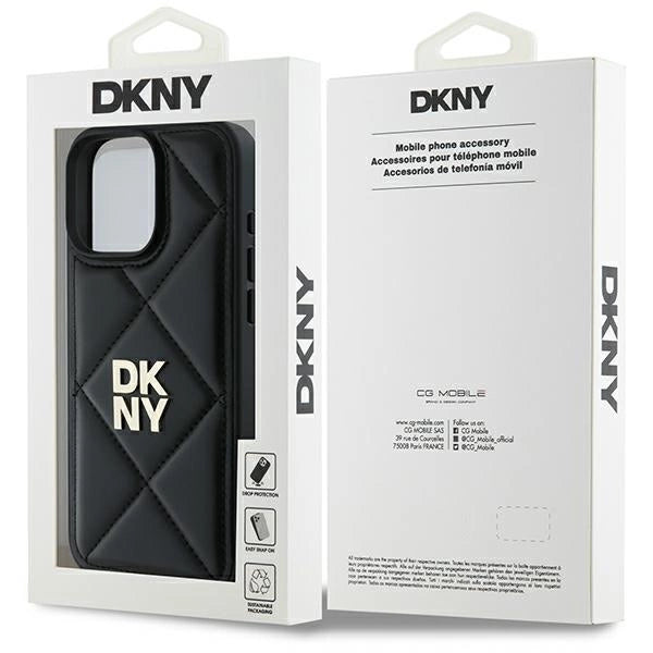 DKNY Quilted Stack Logo iPhone 16 Pro Case - Black_7