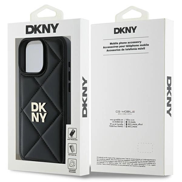 DKNY Quilted Stack Logo iPhone 16 Pro Max Case - Black_7