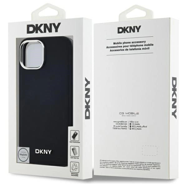 DKNY Plain Logo MagSafe iPhone 15 Plus Case - Black_7