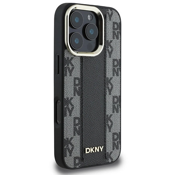 DKNY Checkered Pattern Magsafe iPhone 16 Pro Case - Black_3