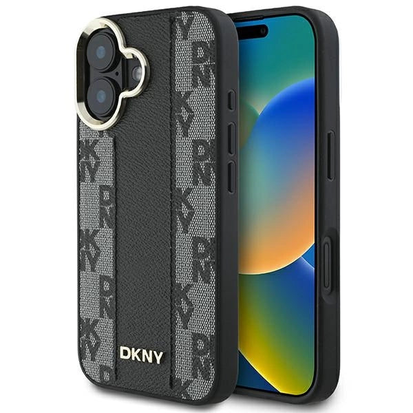 DKNY Checkered Pattern Magsafe iPhone 16 Plus Case - Black_0